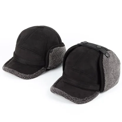 Aviator Hat with Snap Button Ear Flap - Image 6