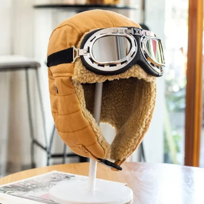 Warm Aviator Hat with goggle - Image 6