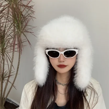 Fluffy Faux Fur Trapper Hat with Ear Flaps - Image 8