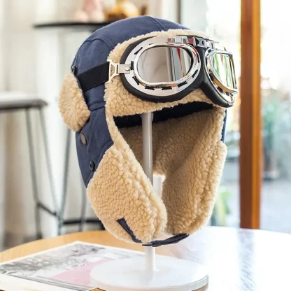 Warm Aviator Hat with goggle - Image 7