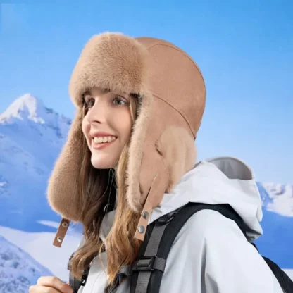 Snap Button Ear Flap Trapper Hat