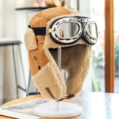 Warm Aviator Hat with goggle - Image 5