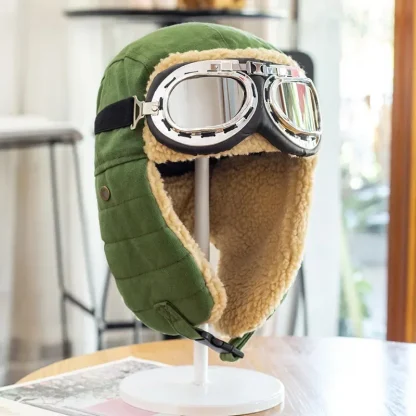 Warm Aviator Hat with goggle - Image 4