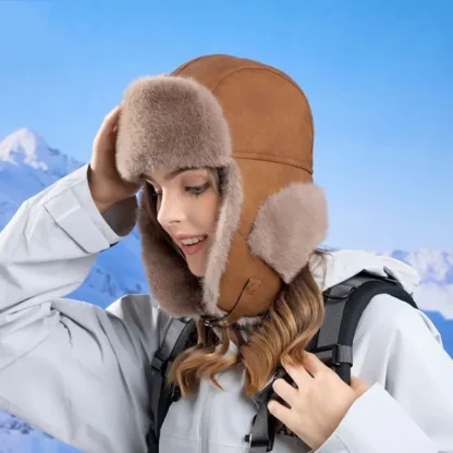 Snap Button Ear Flap Trapper Hat - Image 3