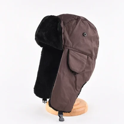 Foldable Ear Flaps Trapper Hat with Buckle - Image 3