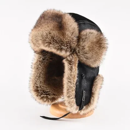 Durable Aviator Hat with Faux Leather