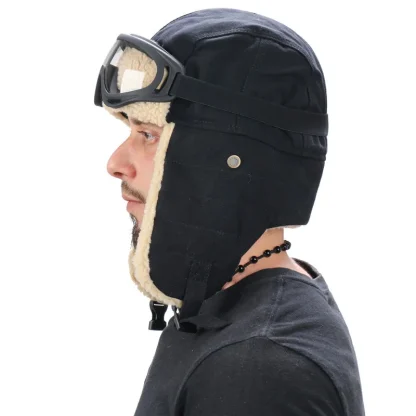 Windproof Warm Aviator Hat with Goggle - Image 3