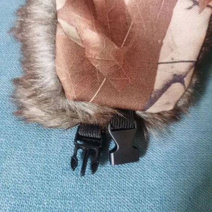 Fluffy Faux Fur Aviator Hat with Camo Print - Image 12