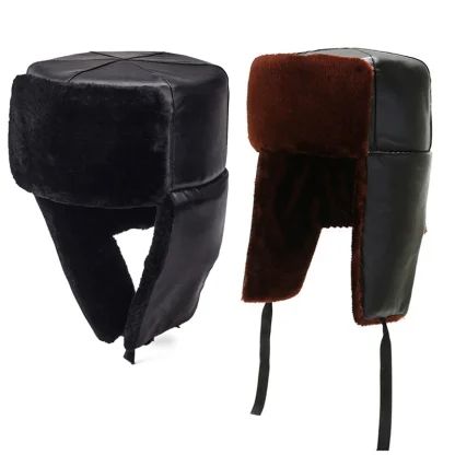 Thick Lining Flat Top Aviator Hat - Image 2