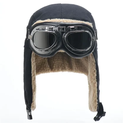 Aviator Hat with Ear Flaps and Goggles - Image 2