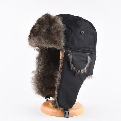 Faux Fur Ushanka with Buckled Ear Flaps - Image 3